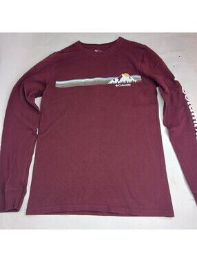 Columbia Sportswear Longsleeve Shirt With Mountain Graphic Spellout Men's Small